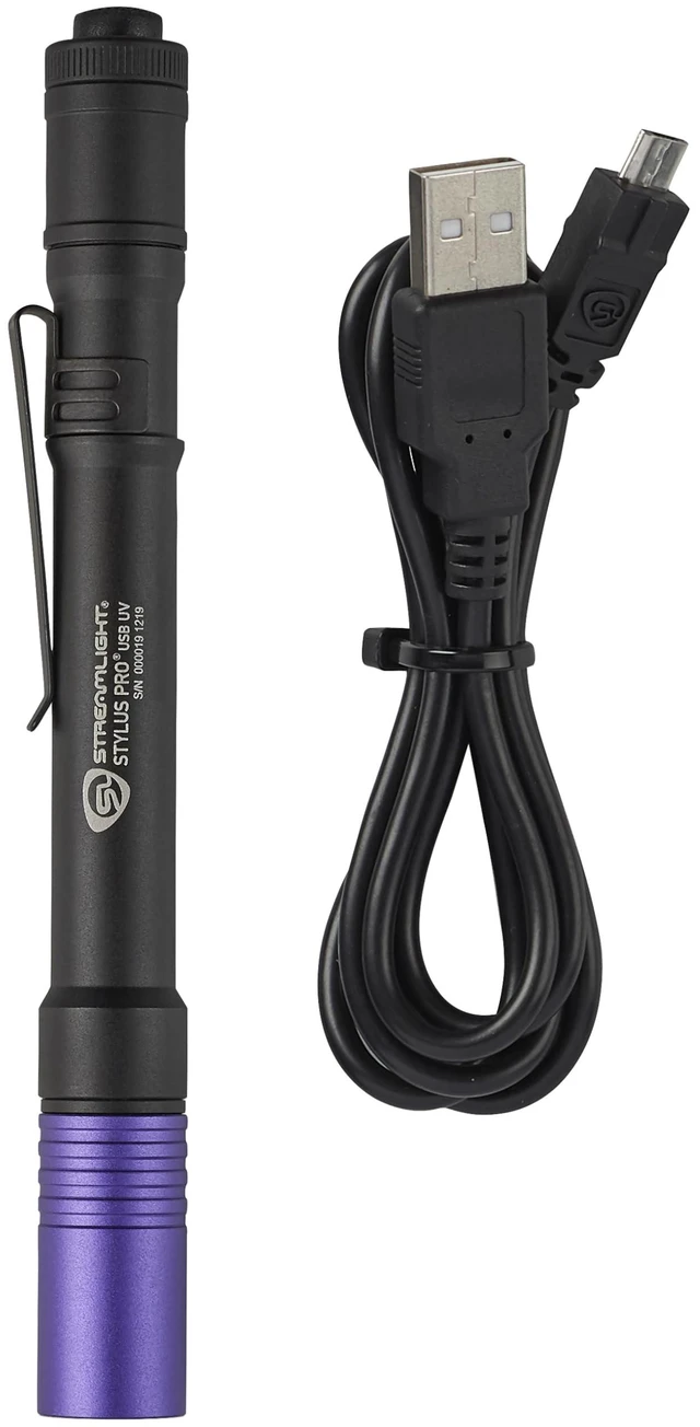 Alt view image 2 of 5 - Streamlight 66149 Stylus Pro UV LED Penlight with Holster, Black | USB rechargeable capable; includes nylon holster; multi-mode lighting; IPX-rated water resistant; impact-resistance tested