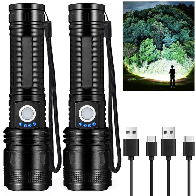 Main image of BERCOL Flashlights High Lumens Rechargeable - 2 Pack, Super Bright Flash Light with 5 Modes, IPX7 Waterproof Powerful LED Flashlight for Home, Outdoor, Camping