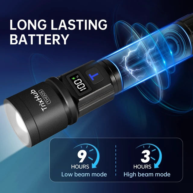 Alt view image 3 of 7 - Rechargeable Flashlights 3 Pack Super Bright High Lumens Flashlight | LCD Digital Display, 5 Modes, USB C Charging, Zoomable Linternas, Powerful Handheld Flashlights for Home Emergencies Camping