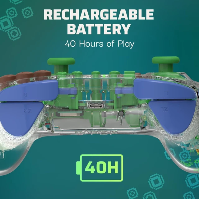Alt view image 3 of 4 - PDP REALMz Wireless Controller: Minecraft Steve for Nintendo Switch 2 | Licensed for Nintendo & SEGA, Customizable LED Lighting, 40-Hr Battery, Motion Controls, Forest Biome Theme