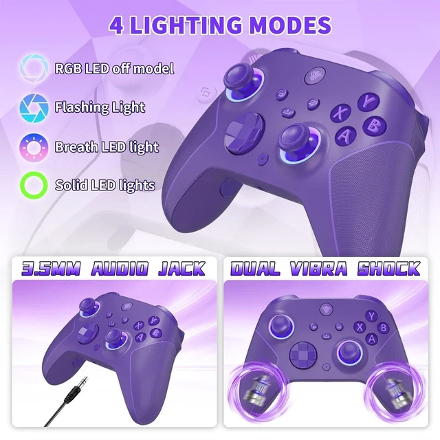 Alt view image 2 of 7 - SZYUYU Wireless 2.4GHz Controller for Xbox One, Xbox Series X|S, Steam PC (Purple)