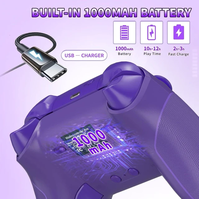 Alt view image 5 of 7 - SZYUYU Wireless 2.4GHz Controller for Xbox One, Xbox Series X|S, Steam PC (Purple)