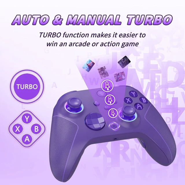 Alt view image 7 of 7 - SZYUYU Wireless 2.4GHz Controller for Xbox One, Xbox Series X|S, Steam PC (Purple)