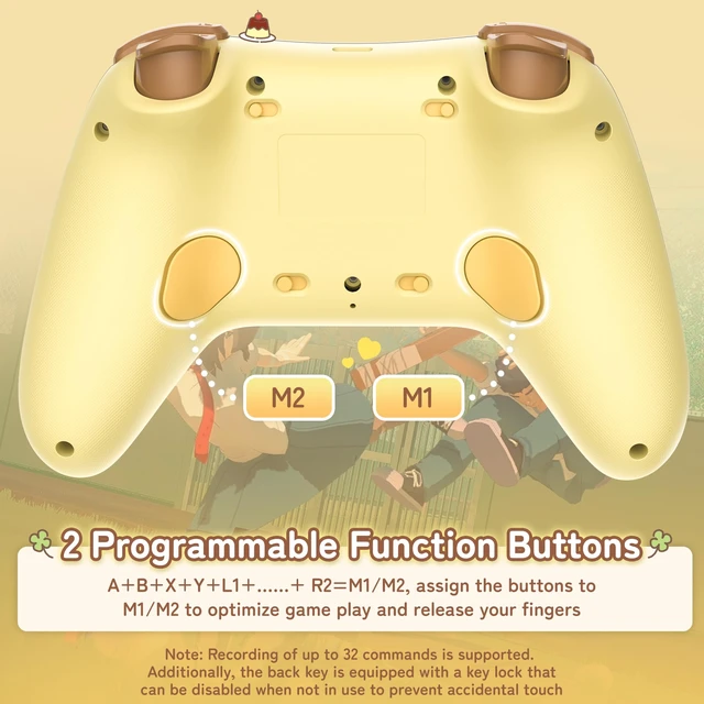 Alt view image 6 of 7 - Kuitmor Pompompurin Dog Switch Pro Controller, Cute Hall Effect Wireless Gamepad No Drift for Switch 2/Switch/OLED/Lite, PC/Steam, Android, iOS, Bluetooth + Wired, Turbo, Back Buttons, 6-Aixs Gyro