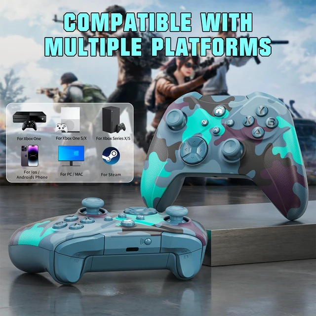 Alt view image 4 of 7 - Nonbliep for Xbox Controller, Compatible with Xbox One X|S, Xbox Series X|S, PC, Special Edition Custom Wireless Controller with 6-Axis Motion Control/3.5mm Audio Jack/Dual Vibration/Turbo
