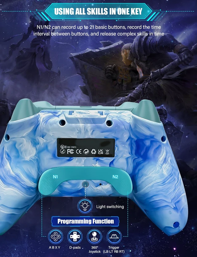 Alt view image 4 of 7 - ZRZLMVP Wireless Switch Controller for Nintendo Switch/OLED/Lite/Switch 2 | 1200mAh Pro Switch Controllers with 10 Color LED Lights, Rechargeable Switch Control with Vibration,6-Axis Gyro,Turbo