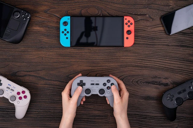 Alt view image 6 of 6 - 8Bitdo SN30 Pro Bluetooth Controller with Hall Effect Joystick (Gray) | Rumble Vibration, Turbo Function, USB-C Cable, Wireless Gamepad for Switch/Switch 2, Windows, Apple, Steam Deck, Raspberry Pi