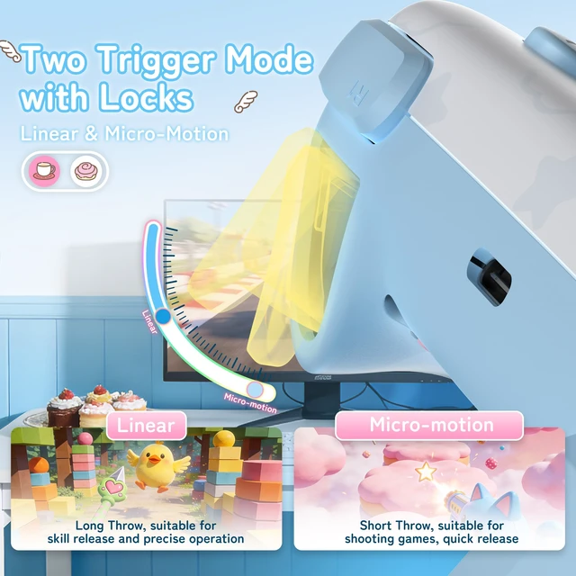 Alt view image 6 of 7 - Kuitmor Cinnamoroll Dog Switch Pro Controller, Cute Hall Effect Wireless Gamepad No Drift for Switch 2/Switch/OLED/Lite, PC/Steam, Android, iOS, Bluetooth + Wired, Turbo, Back Buttons
