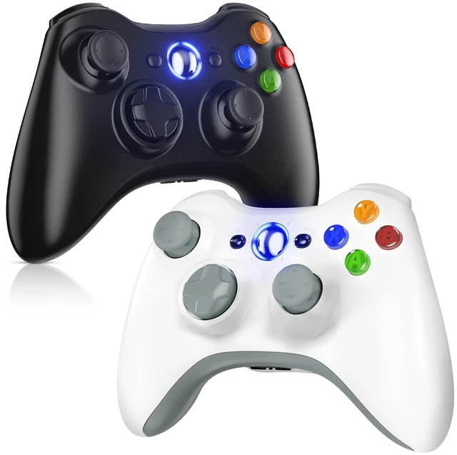 Main image of Gamrombo 2 Pack Replacement for Xbox 360 Controller, Wireless Controllers Gamepad Upgraded Joystick Compatible with 360 & Slim, Windows 11/10/8/7 PC ControllerWhite+Black