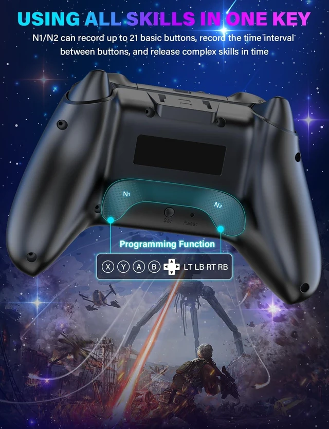 Alt view image 4 of 7 - ZRZLMVP Wireless Switch Controllers for Nintendo Switch/OLED/Lite/Switch 2 | 1200mAh Rechargeable Switch Pro Controller, Switch Control with 10 Colors LED Light, Wake Up,Turbo,Vibration,Motion Control