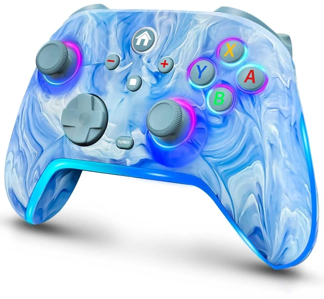 Main image of Wireless Pro Controller for Switch/OLED/Lite - 1200mAh Rechargeable Switch Turbo Controller with 10 RGB Led Light, Programmable, Wake Up - Wireless iOS Android Remote Gamepad, Wired PC Game Joystick