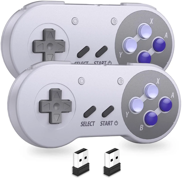 Main image of 2 Pack Wireless USB SNES Controller for Switch 1/2, Windows PC, Mac(Purple) | (Rechargeable), (Plug & Play), (Ultra-Low Latency 2.4GHz Receiver), Compatible with Switch Online / Switch OLED