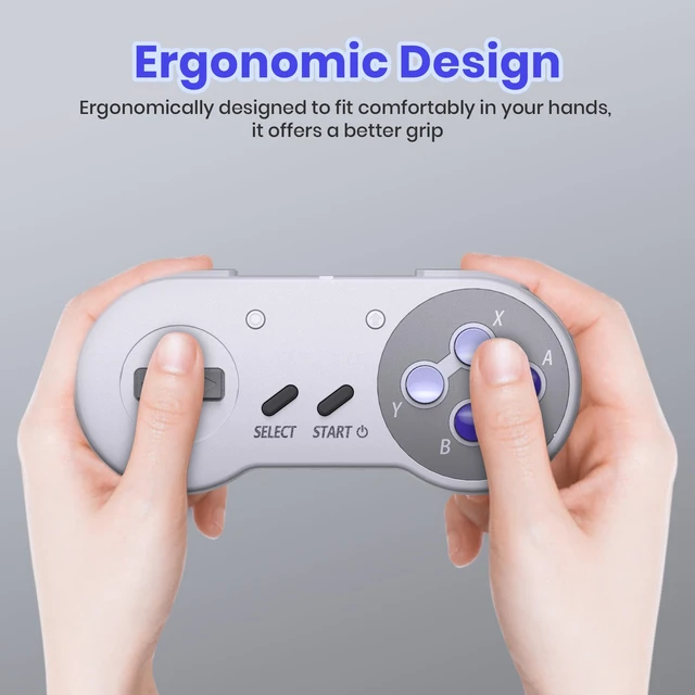 Alt view image 3 of 7 - 2 Pack Wireless USB SNES Controller for Switch 1/2, Windows PC, Mac(Purple) | (Rechargeable), (Plug & Play), (Ultra-Low Latency 2.4GHz Receiver), Compatible with Switch Online / Switch OLED