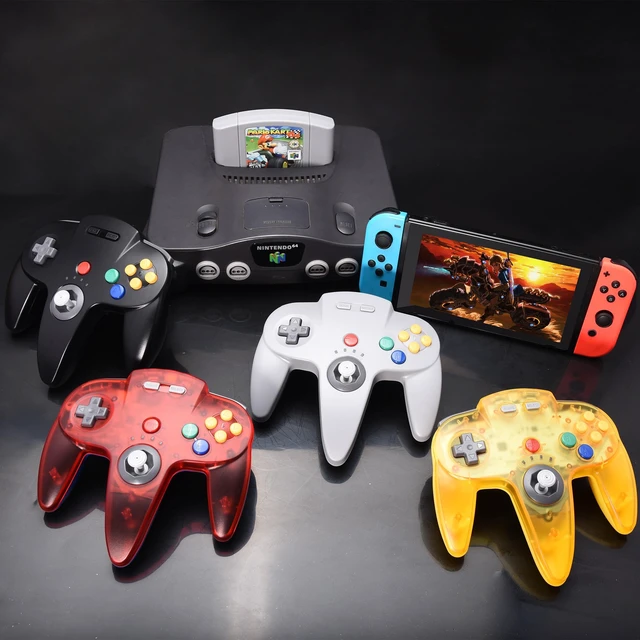 Alt view image 5 of 7 - 2 Pack Wireless N64 Controller for Switch 1/2, N64 Console,Clear Red/Black | (Built-in Vibration) (Rechargeable) (3D Analog Stick), 2.4 GHz USB & N64 Receiver Made for Switch Online, Windows PC, macOS