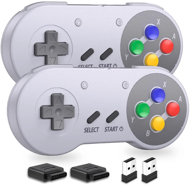 Main image of SAFFUN Wireless SNES Controller for SNES & Switch 1/2, PC, Mac (Multicolor) | (Rechargeable), (Plug & Play), (2.4GHz SNES & USB Receiver), Compatible with Switch Online / Switch OLED, Raspberry Pi