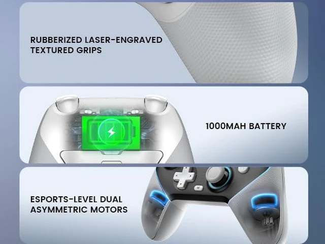 Alt view image 6 of 7 - GameSir Super Nova Wireless Gaming Controller for PC/Switch/iOS/Android, Hall Effect Stick & Trigger, RGB Lighting, Swappable ABXY, Detachable Faceplate, 1000mAh with Charging Dock - Black&White