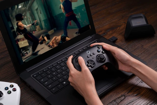 Alt view image 6 of 7 - 8Bitdo Ultimate 2.4g Wireless Controller with Charging Dock, Hall Effect Joystick Update, Pro Gamepad with Back Buttons & Turbo Function for PC, Android, Steam Deck & Apple (Black)