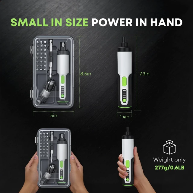 Alt view image 7 of 7 - VCAN ACTIVE Electric Screwdriver Cordless Power Screwdriver 25-Piece Tool | 3 Torque Settings 1500 mAh LED Work Light Rechargeable Ideal for Furniture Bike Assembly Repair Tool Set Home Use