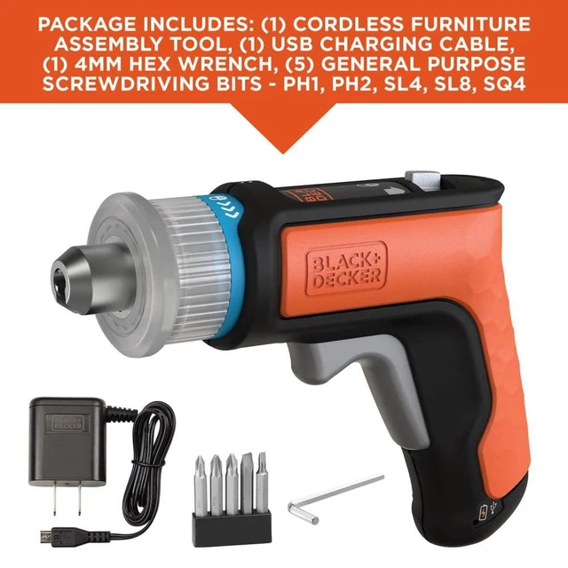 Alt view image 3 of 7 - BLACK+DECKER BCRTA601I Cordless Furniture Assembly Tool/Screwdriver