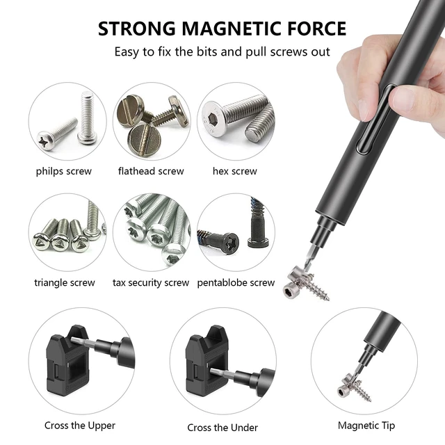 Alt view image 6 of 6 - Mini Electric Screwdriver - 3.7V Small Cordless Precision Screwdriver Set | 55 Precision Bits & LED Light & Magnetic Mat - Repair Tool for Electronics Phone Watch Camera Laptop