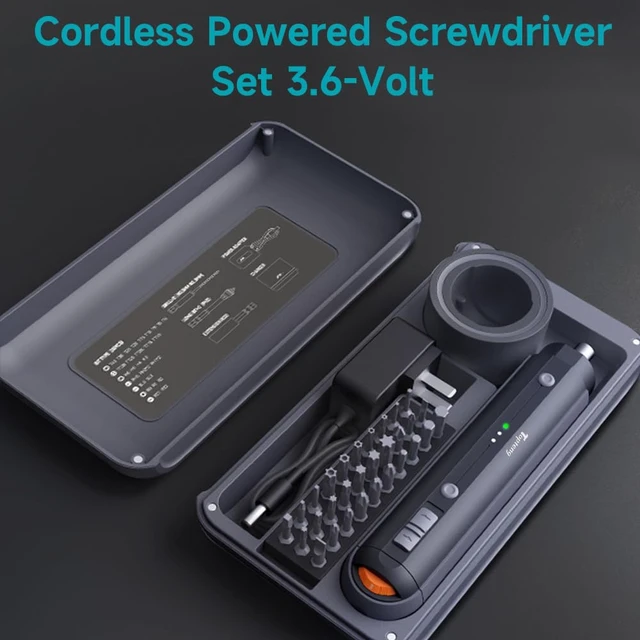 Alt view image 2 of 7 - JIMIHOME 3.6V Electric Screwdriver Tool Set 38-in-1 Repair Tool with Charging Base and LED Lighting