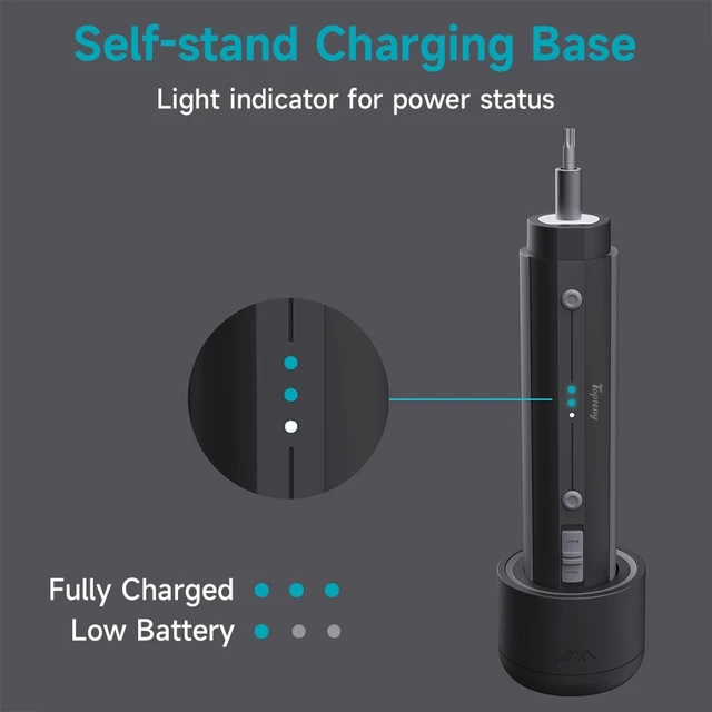 Alt view image 7 of 7 - JIMIHOME 3.6V Electric Screwdriver Tool Set 38-in-1 Repair Tool with Charging Base and LED Lighting