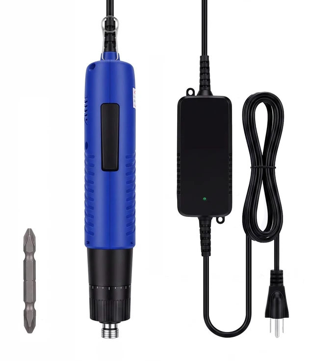 Main image of VISLONE Electric Screwdriver, 110V AC Power Screwdriver Set (Speed | 0.19-2.9Nm Torque Adjustable, 6.35mm Bits, 1200RPM with Power Adapter for Electronics Assembly and Workshop Tasks