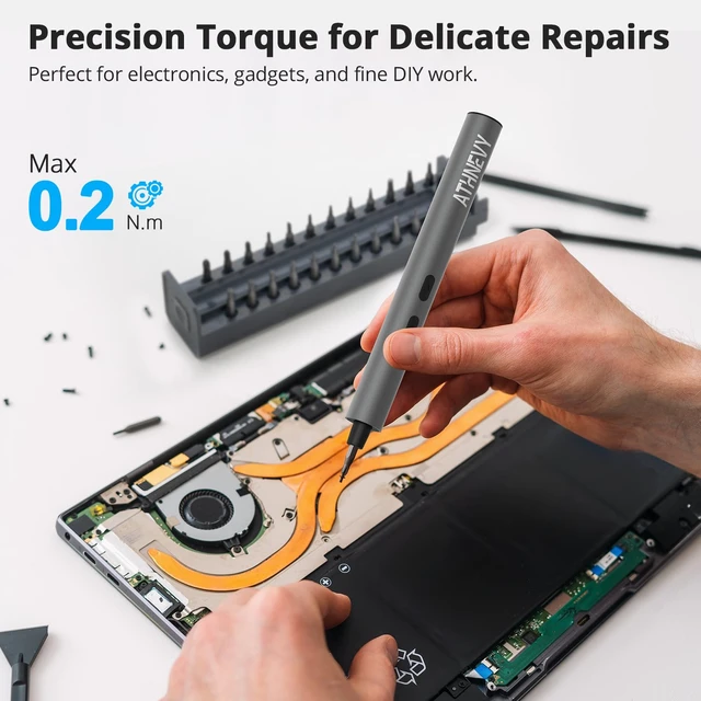Alt view image 2 of 7 - 3.7V Mini Precision Electric Screwdriver, Cordless Screwdriver, Max 0.2N.m | 24 Magnetic Bits, USB-C Rechargeable, LED Light, for Phone, Laptop, Camera, DIY Projects, Electronics Repair