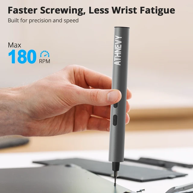 Alt view image 4 of 7 - 3.7V Mini Precision Electric Screwdriver, Cordless Screwdriver, Max 0.2N.m | 24 Magnetic Bits, USB-C Rechargeable, LED Light, for Phone, Laptop, Camera, DIY Projects, Electronics Repair