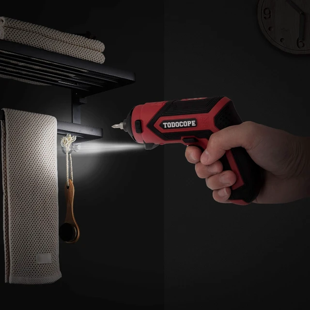 Alt view image 6 of 6 - TODOCOPE 4 in 1 Electric Screwdriver Cordless, 4V MAX 1500mAh Li-ion Cordless Screwdriver Rechargeable, with 4 Multi-function Attachment and Charger