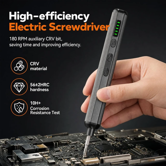 Alt view image 6 of 7 - Precision Electric Screwdriver Set, 138-in-1 Mini Cordless Repair Kit | 138-in-1120 Magnetic BitsAdjustable TorqueUSB-C RechargeableDual LED LightsElectronics Repair