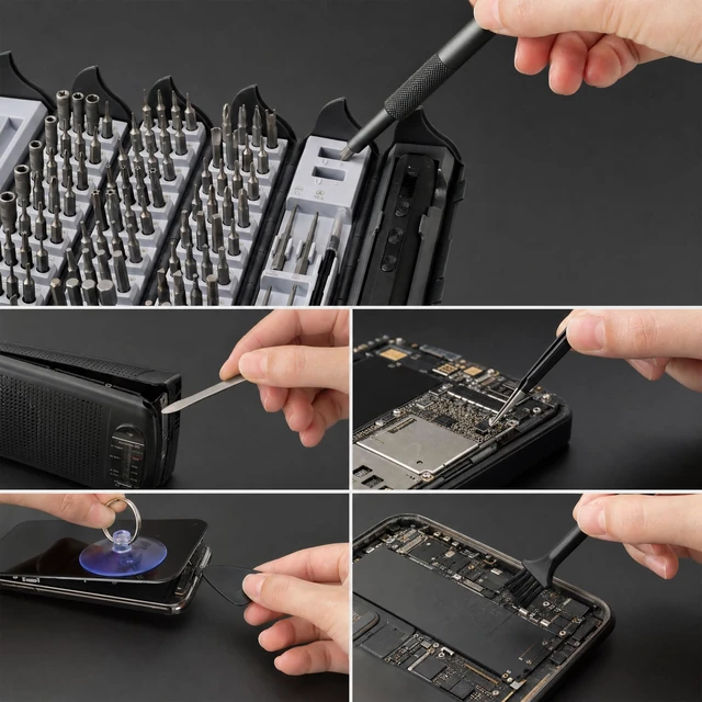 Alt view image 7 of 7 - Precision Electric Screwdriver Set, 138-in-1 Mini Cordless Repair Kit | 138-in-1120 Magnetic BitsAdjustable TorqueUSB-C RechargeableDual LED LightsElectronics Repair