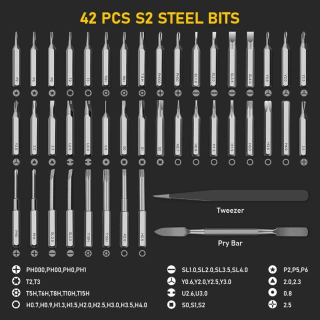 Alt view image 4 of 7 - Mini Electric Screwdriver Set,3.7V Cordless Precision Screwdriver Set with 50 in 1 Magnetic Bits,Magnetic Storage,5 Torque Setting,LED Display,Small Repair Tool Kit for Computers,Phones,Watches