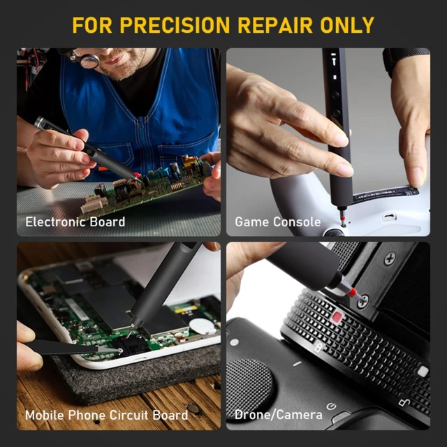 Alt view image 6 of 7 - Mini Electric Screwdriver Set,3.7V Cordless Precision Screwdriver Set with 50 in 1 Magnetic Bits,Magnetic Storage,5 Torque Setting,LED Display,Small Repair Tool Kit for Computers,Phones,Watches