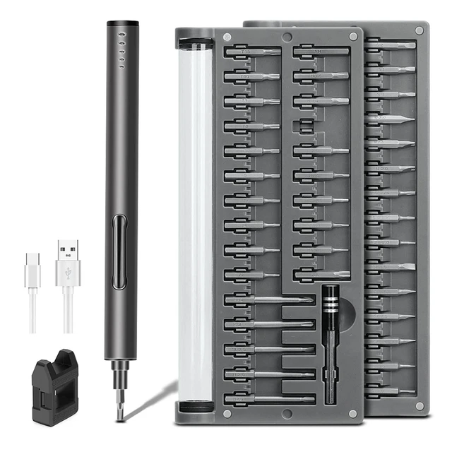 Main image of POWERGIANT Mini Electric Screwdriver, Small Portable Cordless Power Screwdriver Set with 55 Precision Bits & LED Light & Magnetic Mat, Handy Repair Tool for Phone Watch Camera Laptop