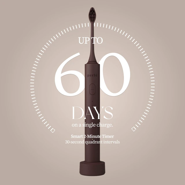 Alt view image 7 of 7 - PERLÉ Sonic Electric Toothbrush for Adults, Rechargeable, 36,000 Sonic Vibrations, 4 Brushing Modes, 60-Day Battery Life, IPX7 Waterproof, Soft Dupont Bristles (Cocoa)