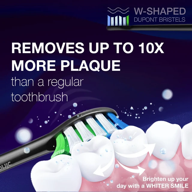 Alt view image 5 of 6 - Wagner Stern IntelliBrush Series Whitening Electric Toothbrush with Pressure Sensor. Offers 4 Brushing Modes, 3 intensities, 8 Soft Brush Heads, and a Luxury Travel case.