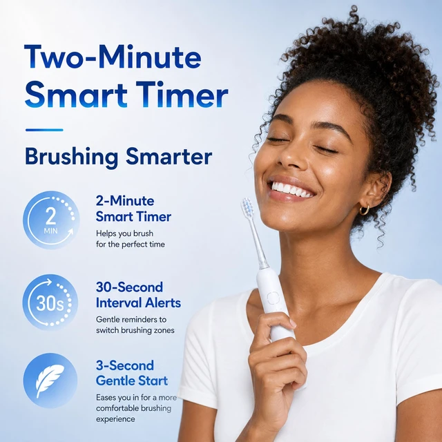 Alt view image 4 of 7 - BRISORA Sonic Electric Toothbrush for Adults, 180-Day Battery, White | 23,000 VPM Powered Sweeping Toothbrush, 3 Brushing Modes, Smart Timer, 3S Gentle Start, IPX7 Waterproof, Travel Lock