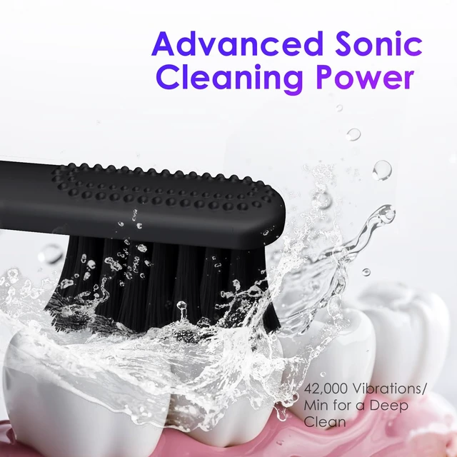 Alt view image 3 of 7 - Electric Toothbrush, Portable Travel Sonic Toothbrush with Protective Case USB-C Rechargeable, Neutral Comfort Bristles, Waterproof, Smart Timer, Compact for Daily Use (Black)