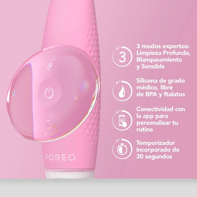 Alt view image 5 of 7 - FOREO Issa 4 Bundle Sonic Electric Toothbrush + Hybrid Wave Brushead | Electric toothbrush, sonic toothbrush, soft bristles, whitening teeth, gum care, tongue cleaner, rechargeable, Pearl Pink