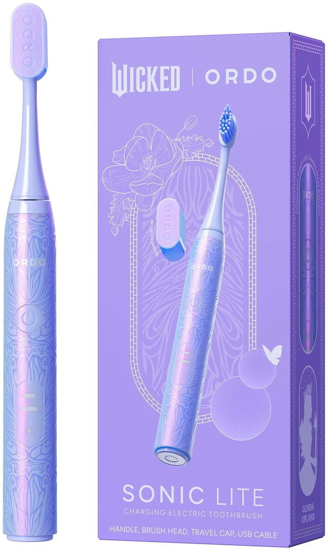 Main image of ORDO x Wicked Sonic Lite Electric Toothbrush | Rechargeable Sonic Toothbrush for Adults & Teens with USB-C Charging, 2 Modes & Travel Cap, Glinda Upland