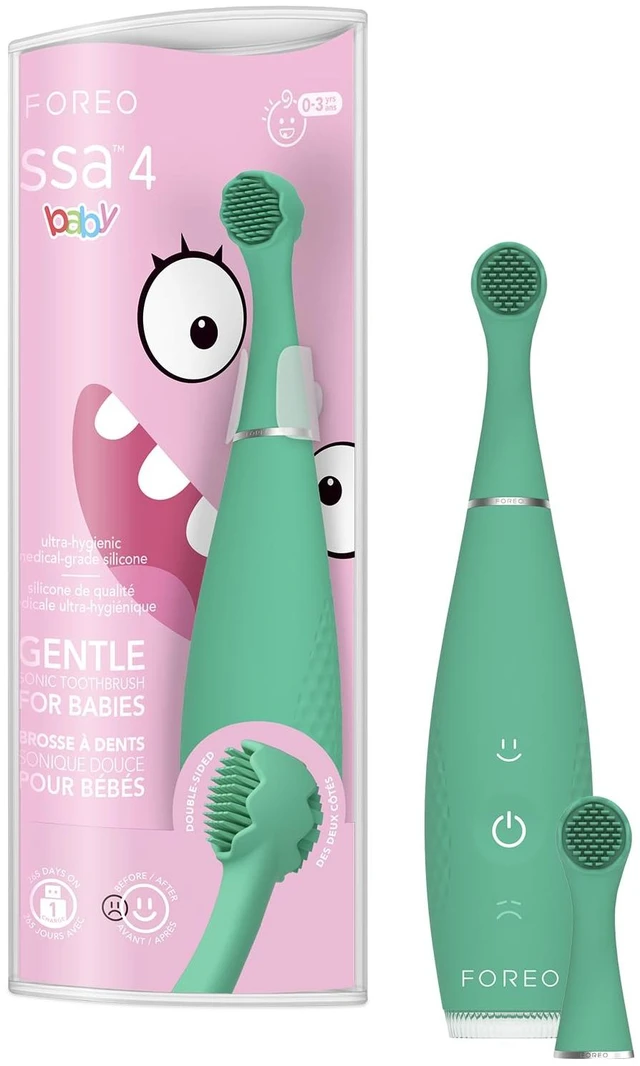 Main image of FOREO issa 4 baby - Sonic Electric Toothbrush + Issa mini Hybrid Brushead | Baby toothbrush, electric toothbrush, toddler toothbrush, soft bristles, gum massage, BPA free, rechargeable, Kiwi Green