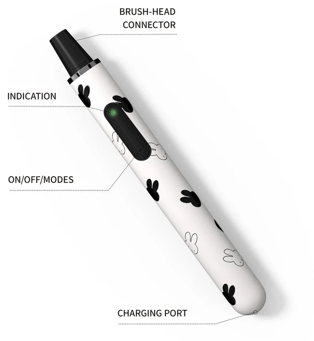 Alt view image 5 of 7 - MIPOW Miffy Brush GO i4 Electric Toothbrush & Mini Water Flosser Combo Set, Slim Rechargeable Sonic Toothbrush w/Travel Case & Ceramic DockOral Care Kit for Travel