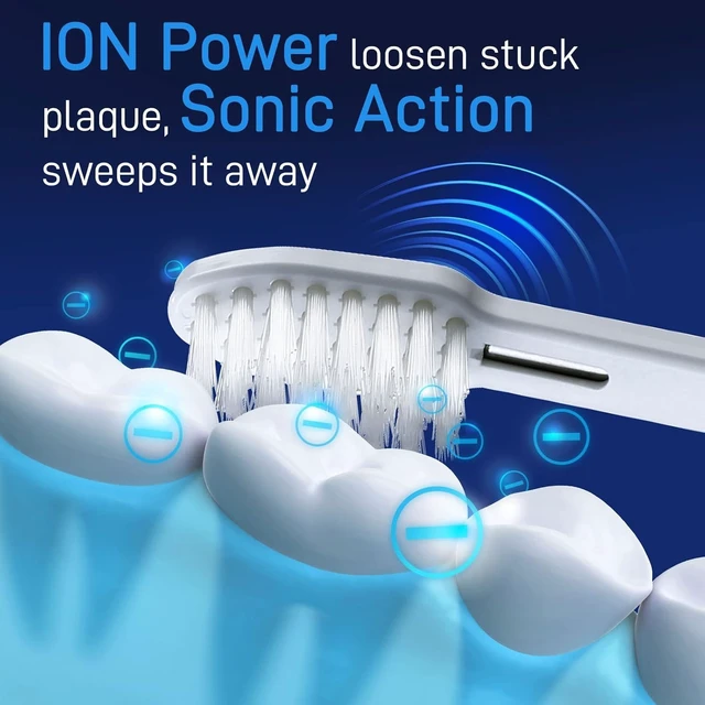 Alt view image 6 of 7 - IONIC KISS IONPA DM White Compact Ionic Power Electric Toothbrush with Travel Cap, Brushing Timer, 2 Modes, 2 Soft Extended Filament Brush Heads Made in Japan You, Outdoor Camping DM-011PW