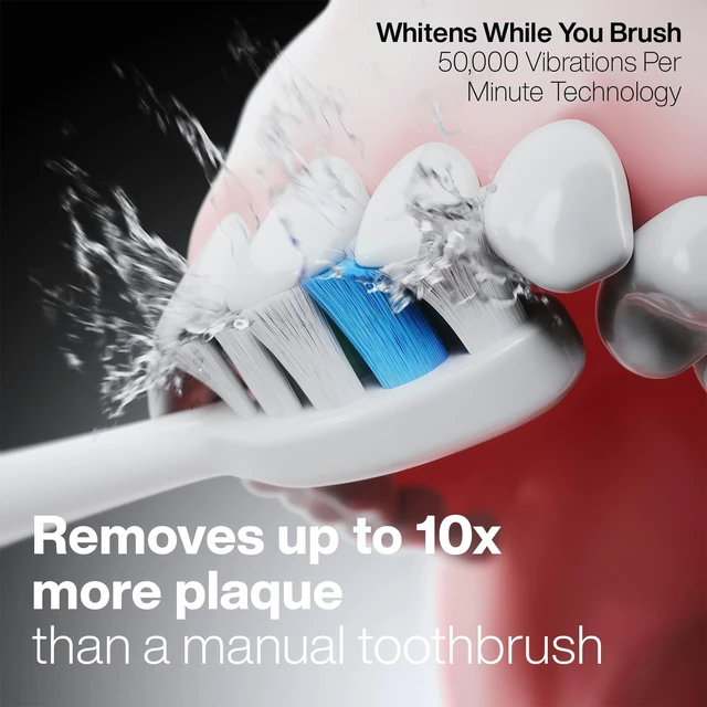 Alt view image 3 of 7 - Aquasonic Vibe Series PRO Ultra-Whitening Electric Toothbrush 5 Modes & Smart Timers Premium Travel Case & 6 Proflex Brush Heads ADA Accepted Toothbrush (Mint Green Metallic)