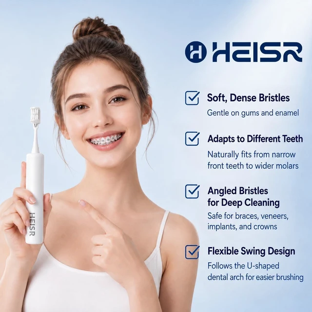 Alt view image 4 of 7 - Electric Toothbrush for Adults & Teenagers, Patented 3 Sided Head | Bass Angled Soft Bristles & 180° Rotating Head, Clean Each Tooth, Rechargeable Sonic Toothbrush 60+ Days Battery Life