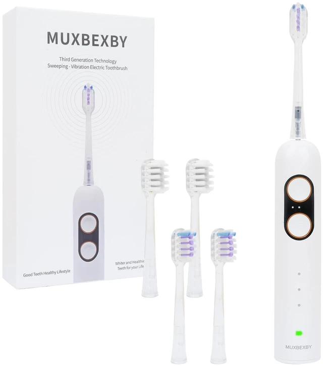 Main image of Sweeping Rotating Sonic Electric Toothbrush,Rechargeable,180-Day Runtime | 9 Modes, 4 Brush Heads,IPX8 Waterproof
