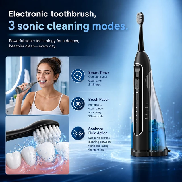 Alt view image 6 of 7 - Portable Water Flosser for Teeth Electric Toothbrush with Water Flosser