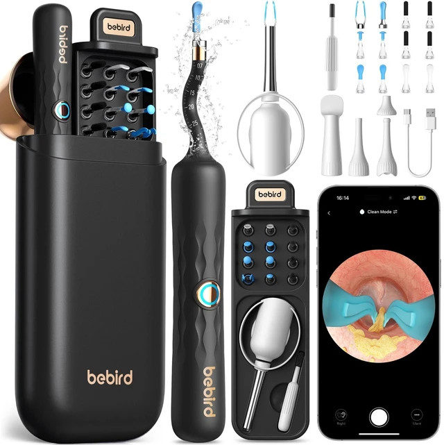 Main image of D39R Ear Wax Removal:Ear Camera with Storage Case &Painless Tweezers | FSA/HSA Flexible IP67 HD Camera Fits Curved Ear Canals,12 Earwax Removal Tips, Anti-Insert Guard& 3-Piece ENT Home Check Kits