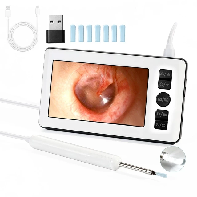 Main image of AURTEC Digital Otoscope Ear Camera with 4.3" IPS 1080P HD Screen, Ear Wax Cleaner, 2500mAh Rechargeable Battery, Dual Mode (Built-in Screen & Phone Connection), 6 LED Lights and Soft Silicone Tips